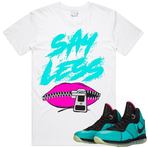 Planet Of The Grapes - Say Less White / Teal Blue / Pink Tee