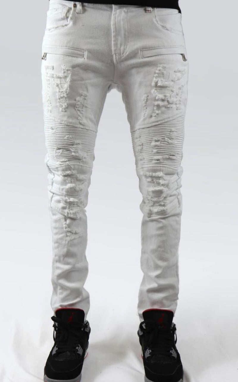 Preme - Biker Jeans White / White PR-WB-091