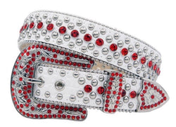 Karma Dna Belt - White / Red / Silver Diamond