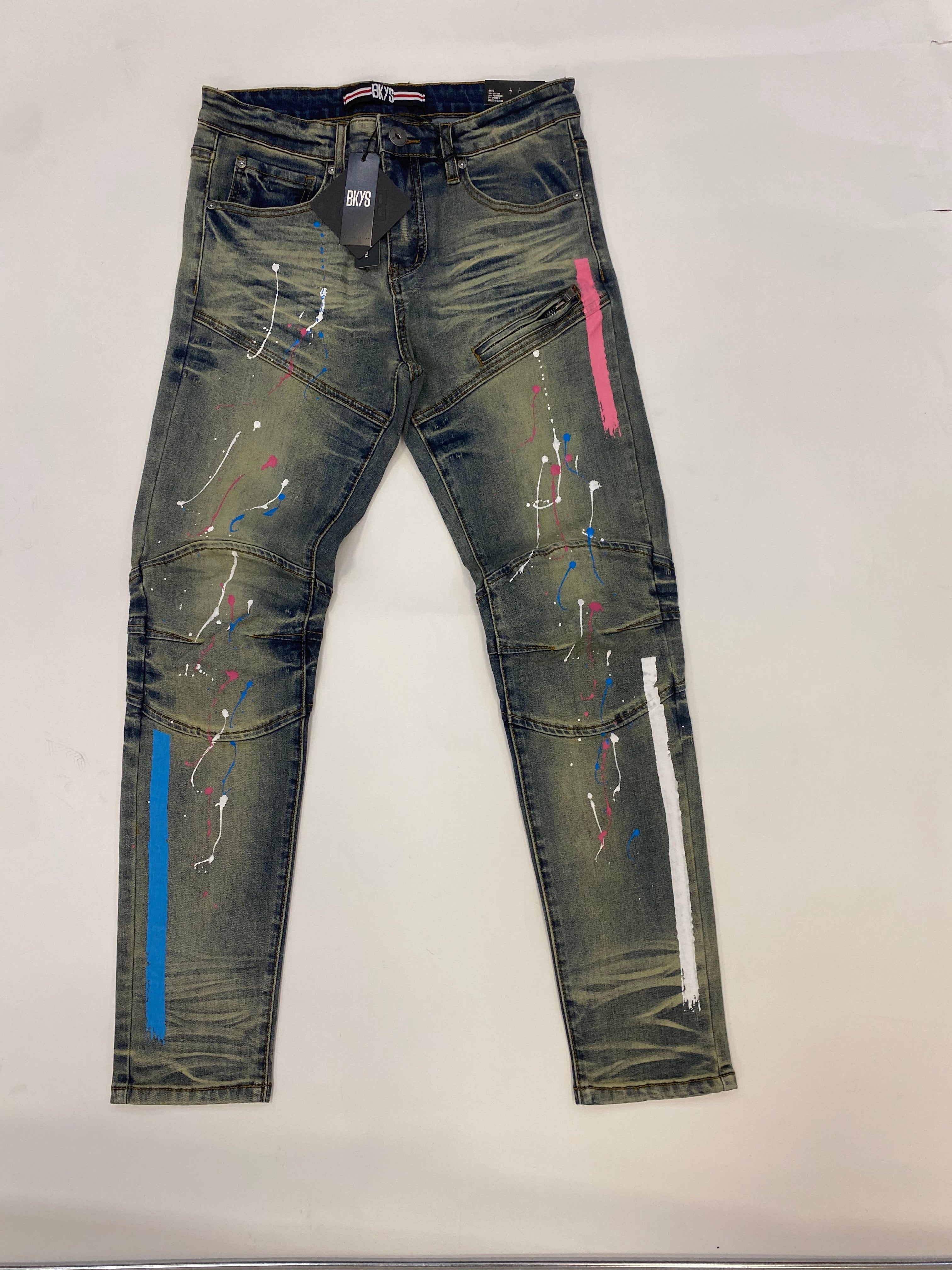 Black Keys - Vintage Air Brush Sky Blue / Pink / White Jean