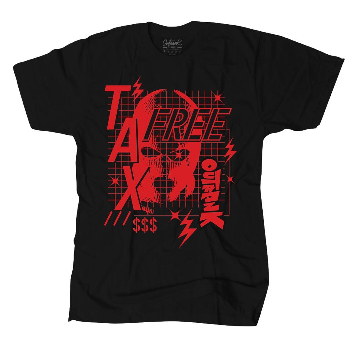 Outrank - Tax Free Black Red Tee