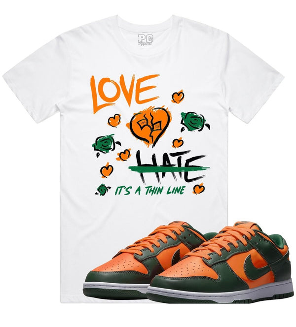 Planet of grapes - Love Hate White / Orange  Tee