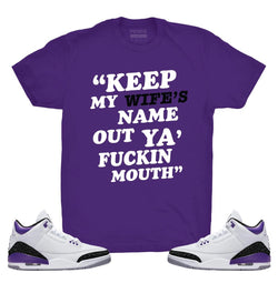 Fiends - Keep My Wife’s Name Purple / White Tee