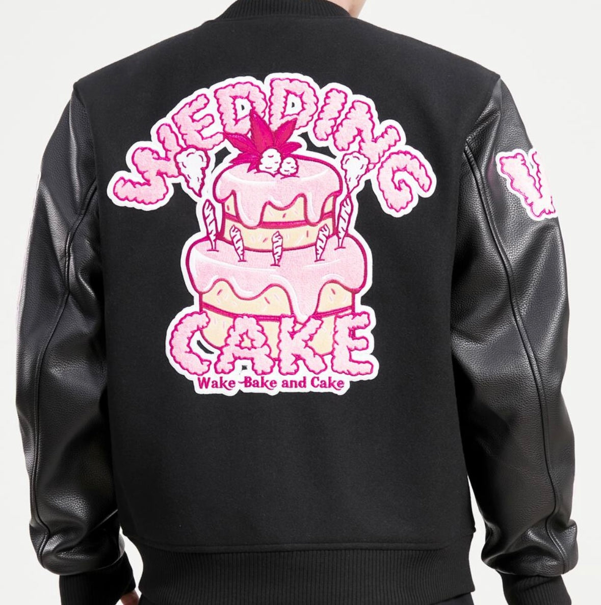 Wedding cake - Varsity Jacket Black / Pink