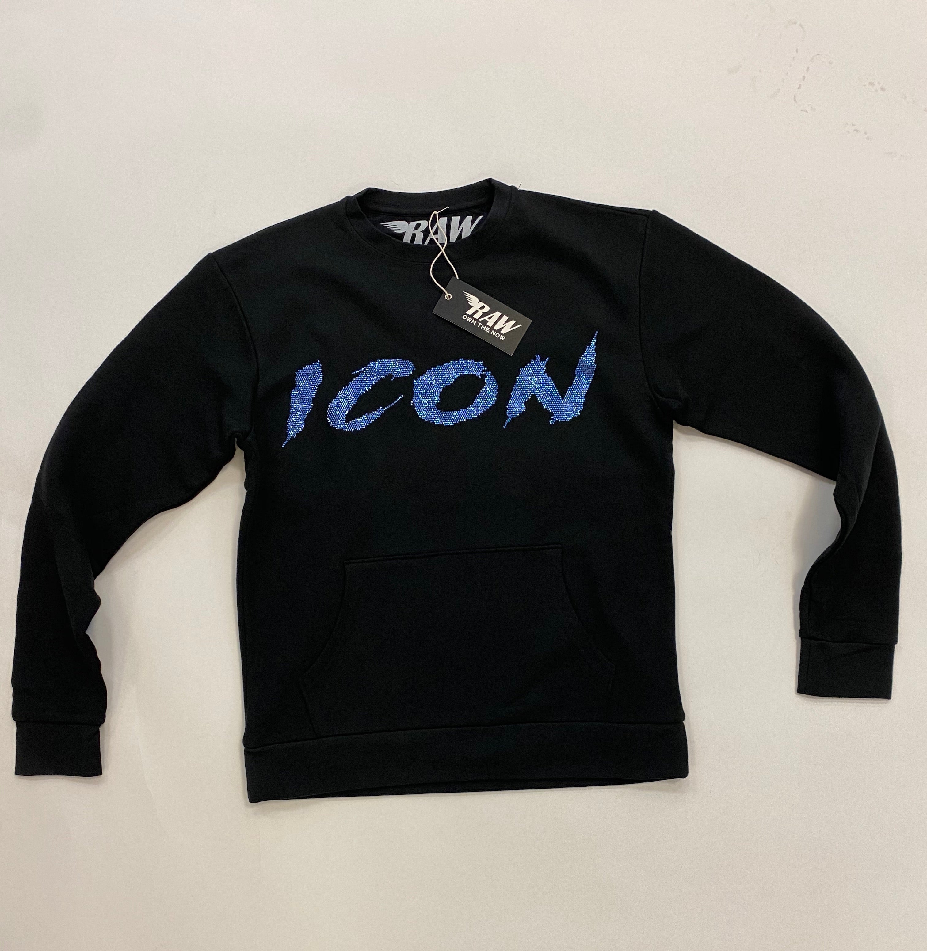 Rawalty - Crewneck Black / Sky Blue Icon