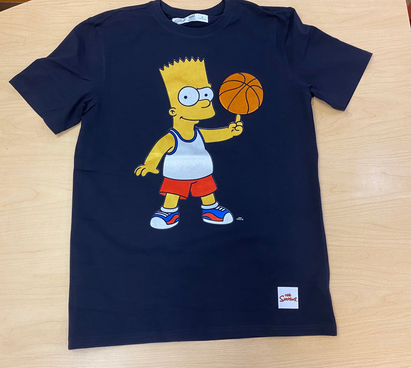Freeze Max - Bart Simpson Basketball Hoops Navy Tee