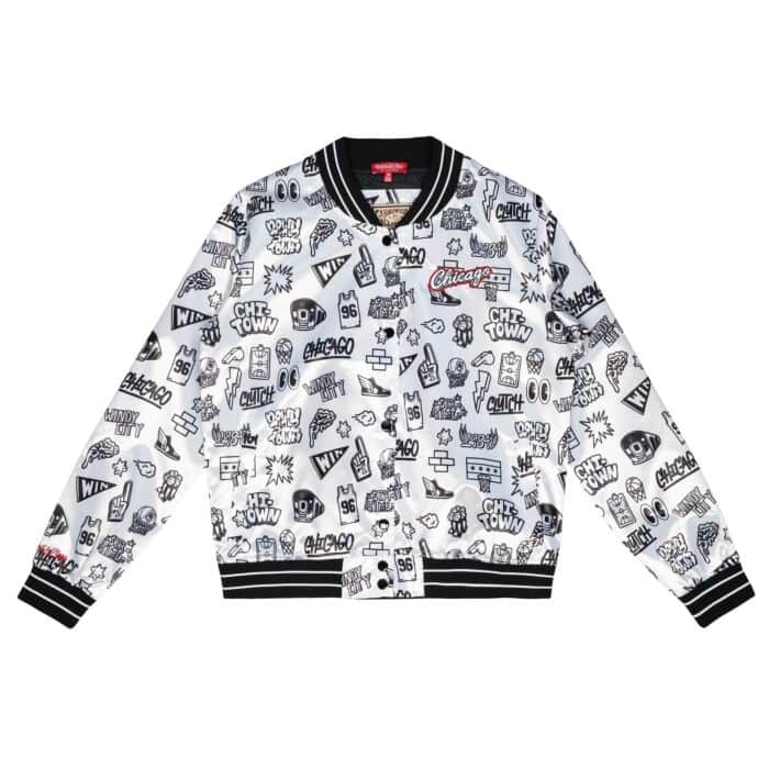 Mitchell & Ness - Chicago Bulls White Doodle Jacket