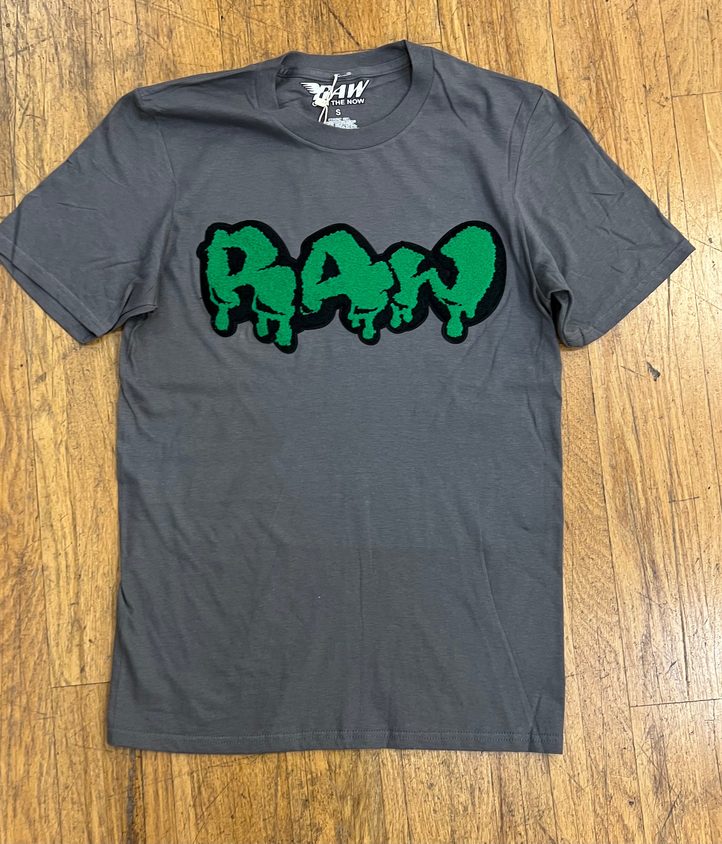 Rawalty - Drip Raw Dark Grey / Green Tee