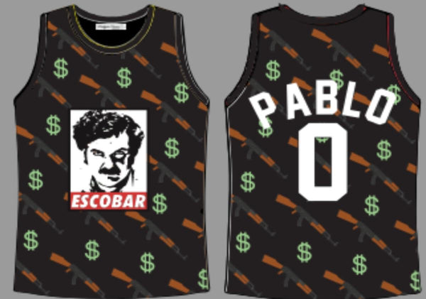 Headgear Classics - Pablo Escobar BLACK BASKETBALL JERSEY