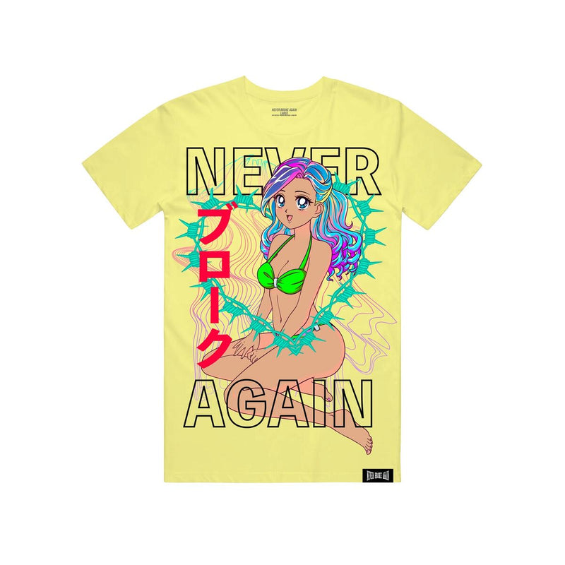 Never Broke Again - BARB WIRE HEART Lady Yellow Tee
