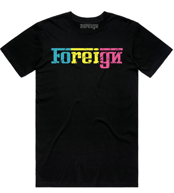 Foreign - Black / Yellow / Pink / Blue Tee