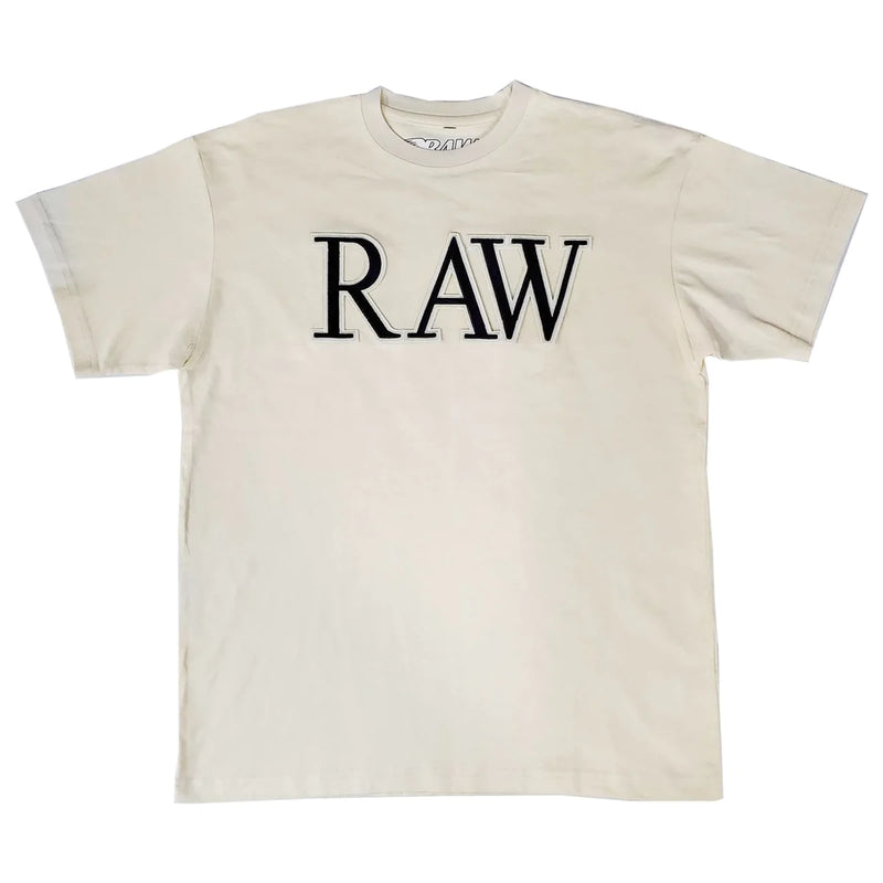 Rawalty - RAW Old English Letters Cream / Khaki Tee