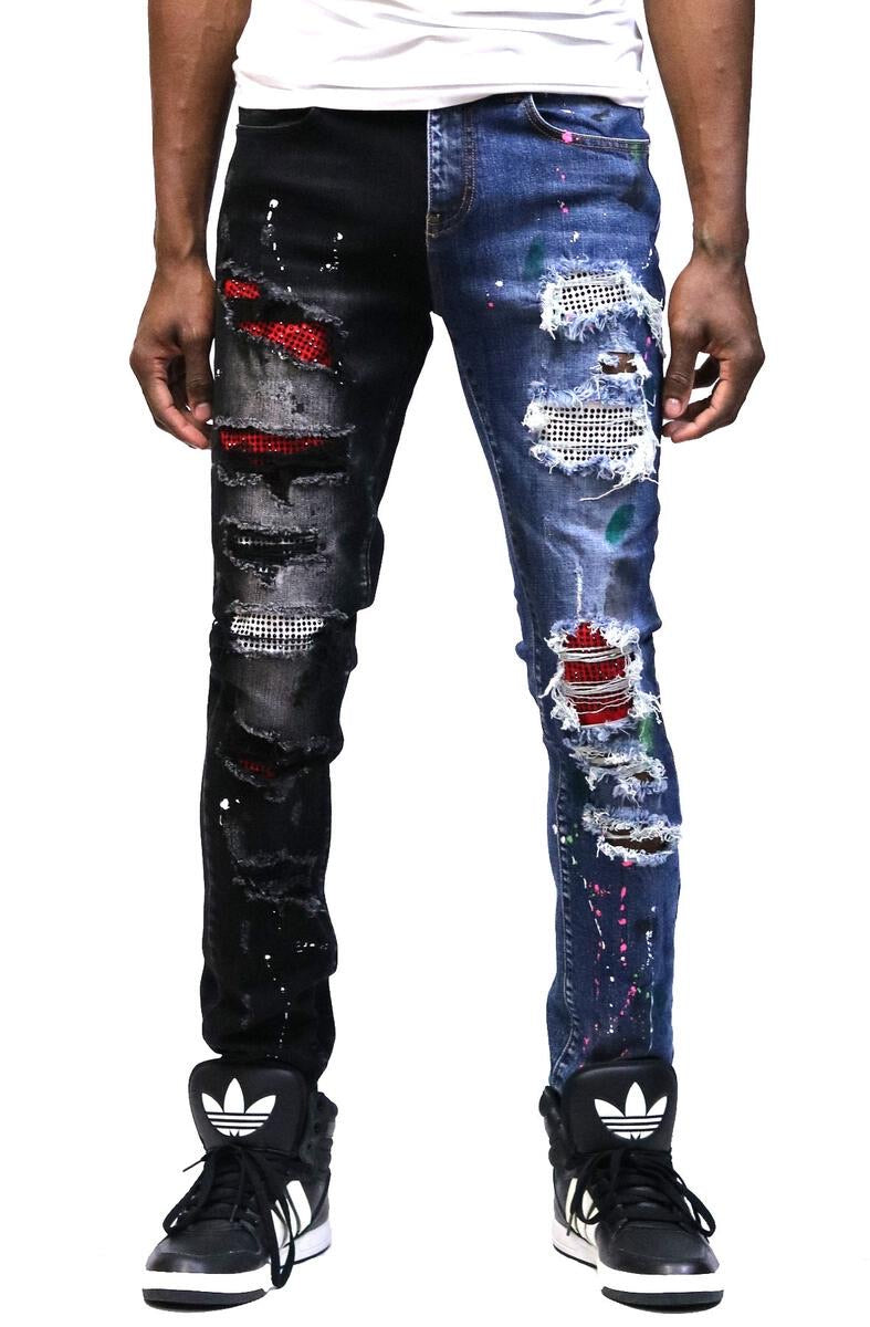 Kleep - Jean Half & Half Denim Jean KP-3940