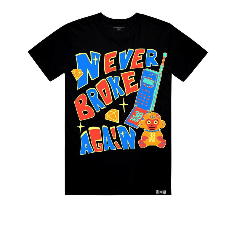 Never broke again - TRAP PHONE Black Tee