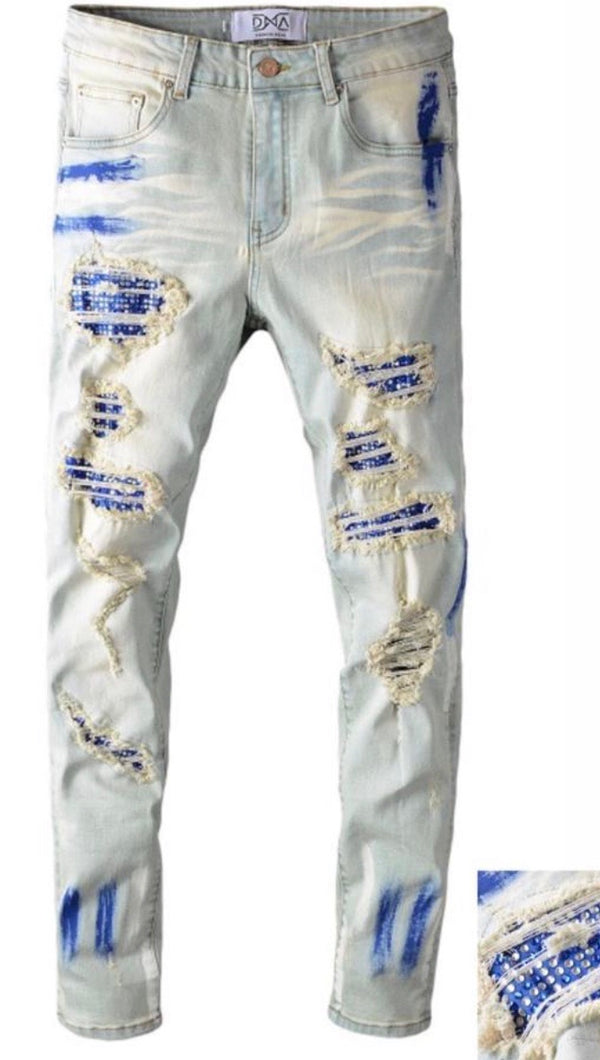 Dna - Jean Patches Royal Blue Diamond