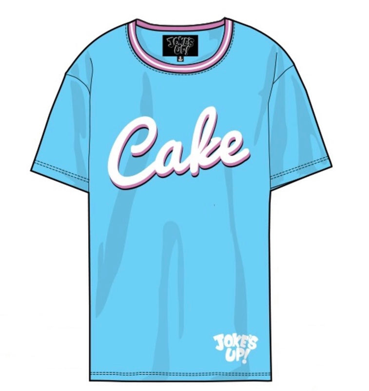 Jokes Up - Cake Sky Blue White Pink Tee