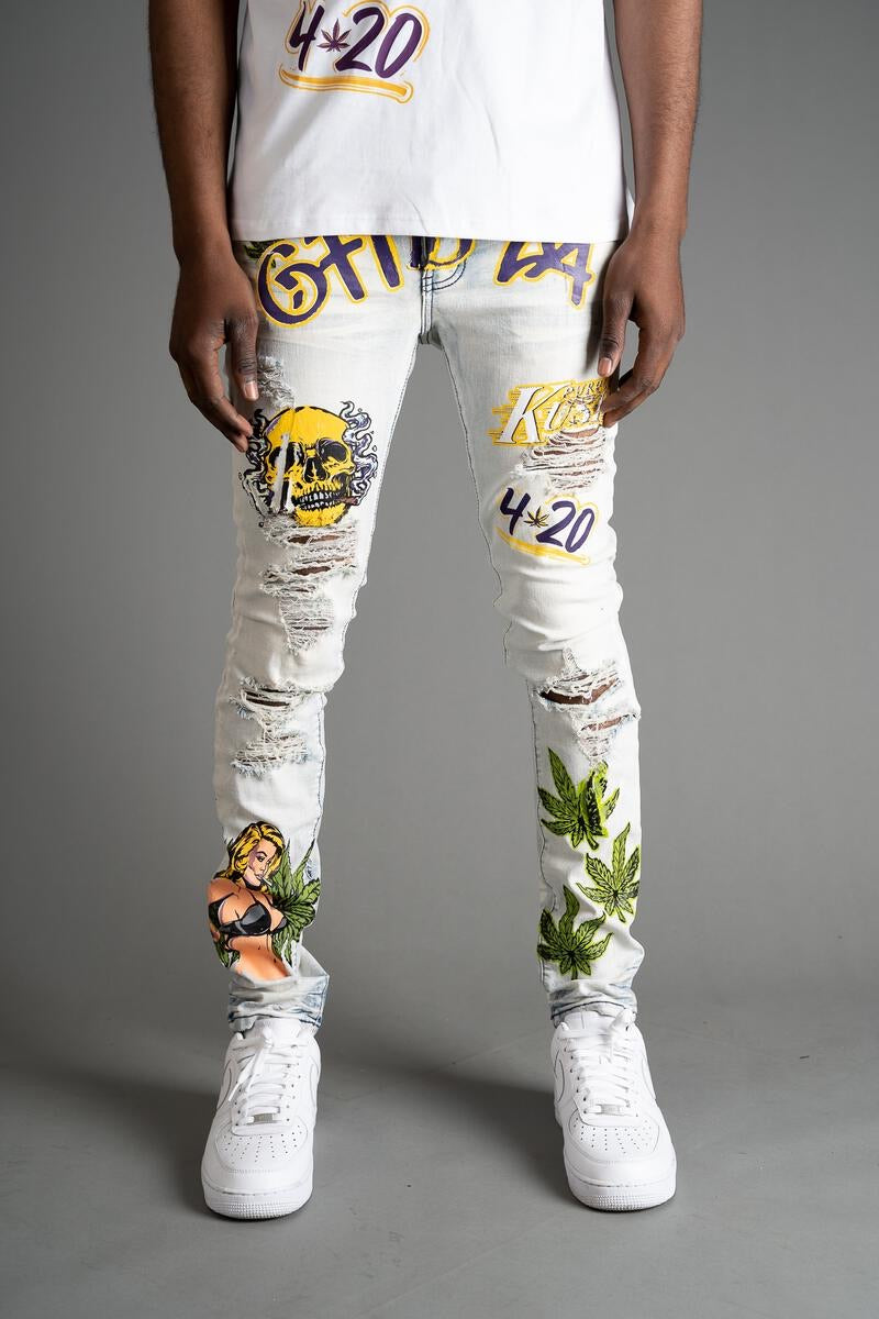 GFTD - Kush 420 Light Denim Jean