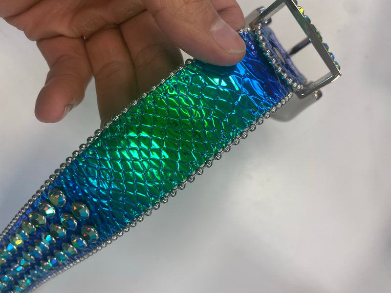 DNA Belts - Royal  Blue / Lime Green Belt