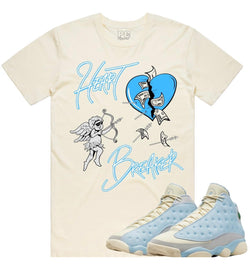 Jordan 13 Sky Blue 13s Shirt Heart Breaker Khaki Sky Blue Tee