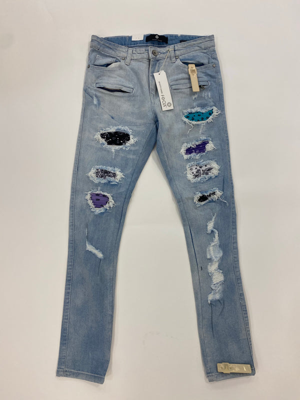 Focus - Jeans Patch Purple / Teal