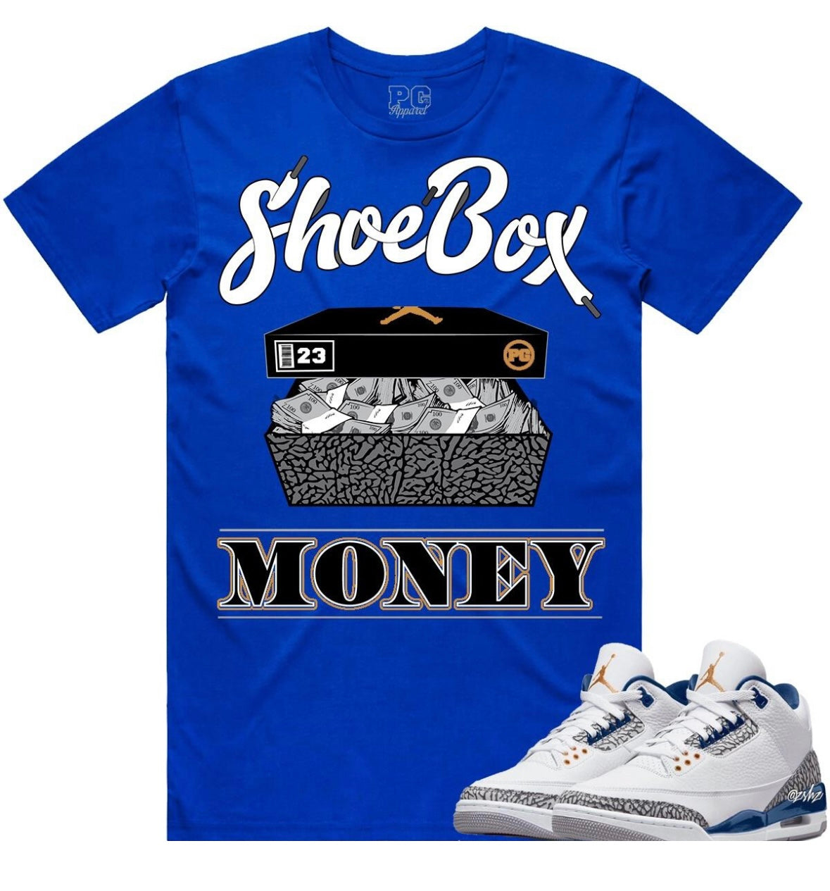 Planet Of The Grapes - ShoeBox Money Royal Blue Tee