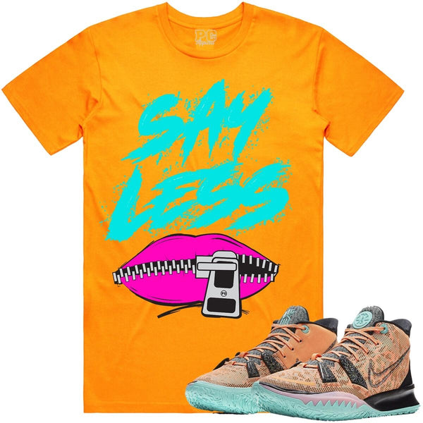 Planet Of The Grapes - Say Less Orange / Pink / Teal Blue Tee