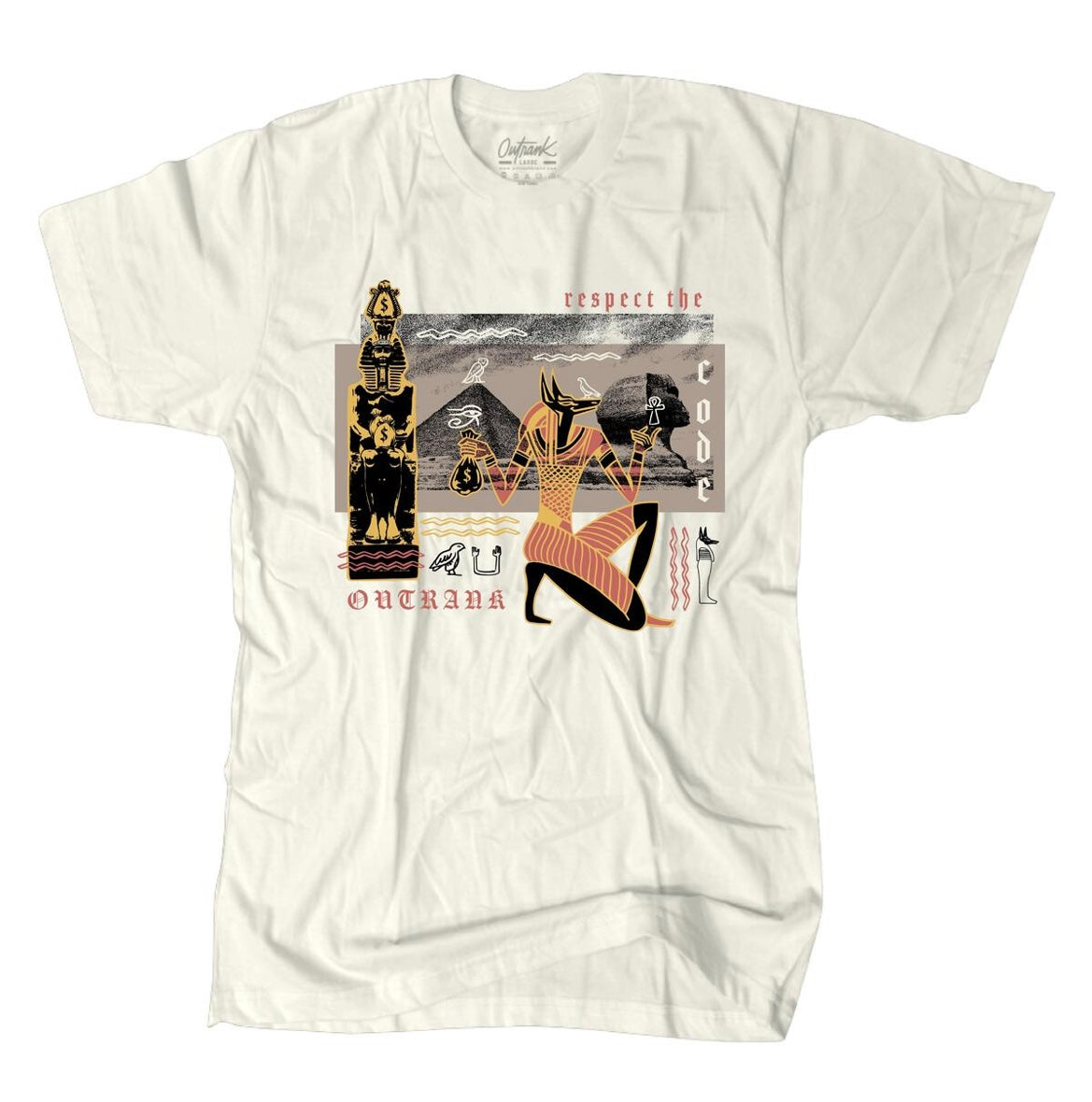 Outrank - Respect The Code khaki tee