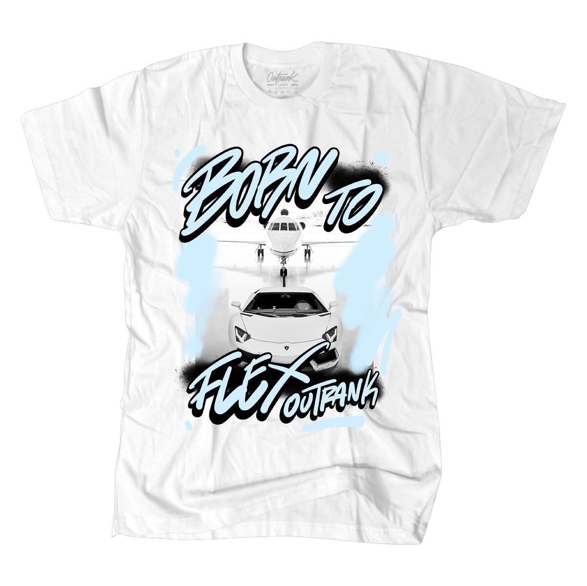 Outrank - Born To Flex White / Sky Blue Tee